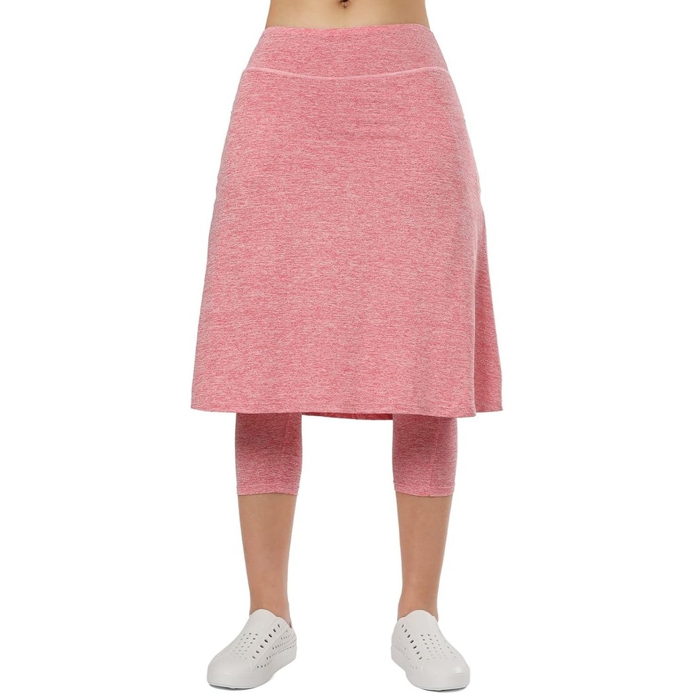 Xioker Pink Skirted Capri Leggings Golf Tennis Modest Athleisure Wear L - Picture 2 of 6